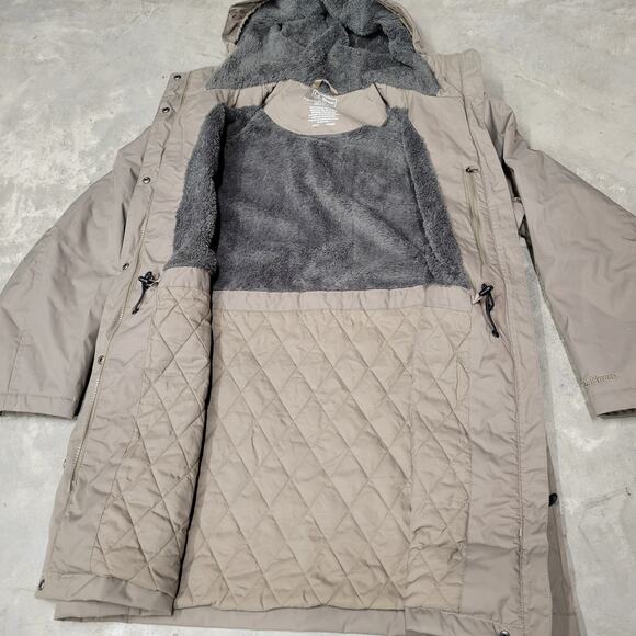 L.L. Bean Women’s Parka Coat Light Brown Hooded Full Zip Size Medium - Picture 3 of 10